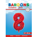 Folie Ballon Cijfer 8 Rood XL 86cm leeg Folie Ballon Cijfer 8 Rood XL 86cm leeg