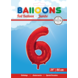 Folie Ballon Cijfer 6 Rood XL 86cm leeg Folie Ballon Cijfer 6 Rood XL 86cm leeg
