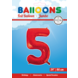Folie Ballon Cijfer 5 Rood XL 86cm leeg Folie Ballon Cijfer 5 Rood XL 86cm leeg