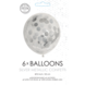 Confetti Ballonnen Zilver 30cm 6st Confetti Ballonnen Zilver 30cm 6st