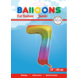 Folie Ballon Cijfer 7 Regenboog XL 86cm leeg Folie Ballon Cijfer 7 Regenboog XL 86cm leeg