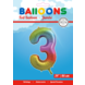 Folie Ballon Cijfer 3 Regenboog XL 86cm leeg Folie Ballon Cijfer 3 Regenboog XL 86cm leeg