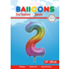 Folie Ballon Cijfer 2 Regenboog XL 86cm leeg Folie Ballon Cijfer 2 Regenboog XL 86cm leeg