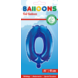 Folie Ballon Cijfer 0 Blauw 41cm met Rietje Folie Ballon Cijfer 0 Blauw 41cm met Rietje