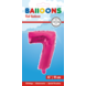 Folie Ballon Cijfer 7 Roze 41cm met Rietje Folie Ballon Cijfer 7 Roze 41cm met Rietje