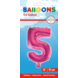 Folie Ballon Cijfer 5 Roze 41cm met Rietje Folie Ballon Cijfer 5 Roze 41cm met Rietje