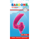 Folie Ballon Cijfer 4 Roze 41cm met Rietje Folie Ballon Cijfer 4 Roze 41cm met Rietje