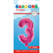 Folie Ballon Cijfer 3 Roze 41cm met Rietje Folie Ballon Cijfer 3 Roze 41cm met Rietje