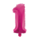 Folie Ballon Cijfer 1 Roze 41cm met Rietje Folie Ballon Cijfer 1 Roze 41cm met Rietje