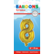 Folie Ballon Cijfer 8 Goud 41cm met Rietje Folie Ballon Cijfer 8 Goud 41cm met Rietje