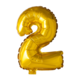 Folie Ballon Cijfer 2 Goud 41cm met Rietje Folie Ballon Cijfer 2 Goud 41cm met Rietje