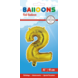 Folie Ballon Cijfer 2 Goud 41cm met Rietje Folie Ballon Cijfer 2 Goud 41cm met Rietje