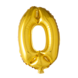 Folie Ballon Cijfer 0 Goud 41cm met Rietje Folie Ballon Cijfer 0 Goud 41cm met Rietje