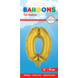 Folie Ballon Cijfer 0 Goud 41cm met Rietje Folie Ballon Cijfer 0 Goud 41cm met Rietje