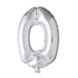 Folie Ballon Cijfer 0 Zilver 41cm met Rietje Folie Ballon Cijfer 0 Zilver 41cm met Rietje