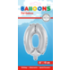 Folie Ballon Cijfer 0 Zilver 41cm met Rietje Folie Ballon Cijfer 0 Zilver 41cm met Rietje