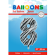 Folie Ballon Cijfer 8 Zebra XL 86cm leeg Folie Ballon Cijfer 8 Zebra XL 86cm leeg