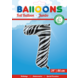 Folie Ballon Cijfer 7 Zebra XL 86cm leeg Folie Ballon Cijfer 7 Zebra XL 86cm leeg