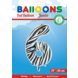 Folie Ballon Cijfer 6 Zebra XL 86cm leeg Folie Ballon Cijfer 6 Zebra XL 86cm leeg