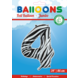 Folie Ballon Cijfer 4 Zebra XL 86cm leeg Folie Ballon Cijfer 4 Zebra XL 86cm leeg