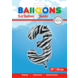 Folie Ballon Cijfer 3 Zebra XL 86cm leeg Folie Ballon Cijfer 3 Zebra XL 86cm leeg