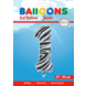 Folie Ballon Cijfer 1 Zebra XL 86cm leeg Folie Ballon Cijfer 1 Zebra XL 86cm leeg