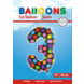 Folie Ballon Cijfer 3 Stippen XL 86cm leeg Folie Ballon Cijfer 3 Stippen XL 86cm leeg