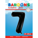 Folie Ballon Cijfer 7 Zwart XL 86cm leeg Folie Ballon Cijfer 7 Zwart XL 86cm leeg