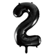 Folie Ballon Cijfer 2 Zwart XL 86cm leeg Folie Ballon Cijfer 2 Zwart XL 86cm leeg