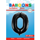 Folie Ballon Cijfer 0 Zwart XL 86cm leeg Folie Ballon Cijfer 0 Zwart XL 86cm leeg