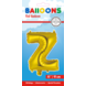 Folie Ballon Letter Z Goud 41cm met Rietje Folie Ballon Letter Z Goud 41cm met Rietje