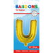 Folie Ballon Letter U Goud 41cm met Rietje Folie Ballon Letter U Goud 41cm met Rietje