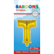 Folie Ballon Letter T Goud 41cm met Rietje Folie Ballon Letter T Goud 41cm met Rietje