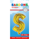 Folie Ballon Letter S Goud 41cm met Rietje Folie Ballon Letter S Goud 41cm met Rietje