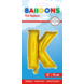 Folie Ballon Letter K Goud 41cm met Rietje Folie Ballon Letter K Goud 41cm met Rietje