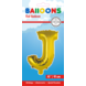 Folie Ballon Letter J Goud 41cm met Rietje Folie Ballon Letter J Goud 41cm met Rietje