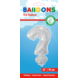 Folie Ballon Vraagteken ? Zilver 41cm met Rietje Folie Ballon Vraagteken ? Zilver 41cm met Rietje