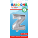 Folie Ballon Letter Z Zilver 41cm met Rietje Folie Ballon Letter Z Zilver 41cm met Rietje