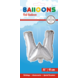 Folie Ballon Letter W Zilver 41cm met Rietje Folie Ballon Letter W Zilver 41cm met Rietje