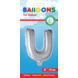 Folie Ballon Letter U Zilver 41cm met Rietje Folie Ballon Letter U Zilver 41cm met Rietje