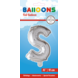 Folie Ballon Letter S Zilver 41cm met Rietje Folie Ballon Letter S Zilver 41cm met Rietje