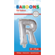 Folie Ballon Letter R Zilver 41cm met Rietje Folie Ballon Letter R Zilver 41cm met Rietje