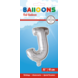 Folie Ballon Letter J Zilver 41cm met Rietje Folie Ballon Letter J Zilver 41cm met Rietje