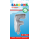 Folie Ballon Letter F Zilver 41cm met Rietje Folie Ballon Letter F Zilver 41cm met Rietje
