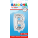 Folie Ballon Letter B Zilver 41cm met Rietje Folie Ballon Letter B Zilver 41cm met Rietje