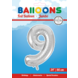 Folie Ballon Cijfer 9 Zilver XL 86cm leeg Folie Ballon Cijfer 9 Zilver XL 86cm leeg