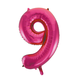 Folie Ballon Cijfer 9 Fuchsia XL 86cm leeg Folie Ballon Cijfer 9 Fuchsia XL 86cm leeg