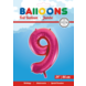 Folie Ballon Cijfer 9 Fuchsia XL 86cm leeg Folie Ballon Cijfer 9 Fuchsia XL 86cm leeg