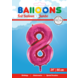 Folie Ballon Cijfer 8 Fuchsia XL 86cm leeg Folie Ballon Cijfer 8 Fuchsia XL 86cm leeg
