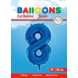 Folie Ballon Cijfer 8 Blauw XL 86cm leeg Folie Ballon Cijfer 8 Blauw XL 86cm leeg